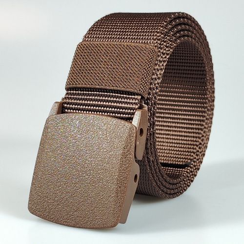 Ready-to-ship metal-free nylon belt for men, smooth buckle tactical belt, student military training outdoor canvas belt