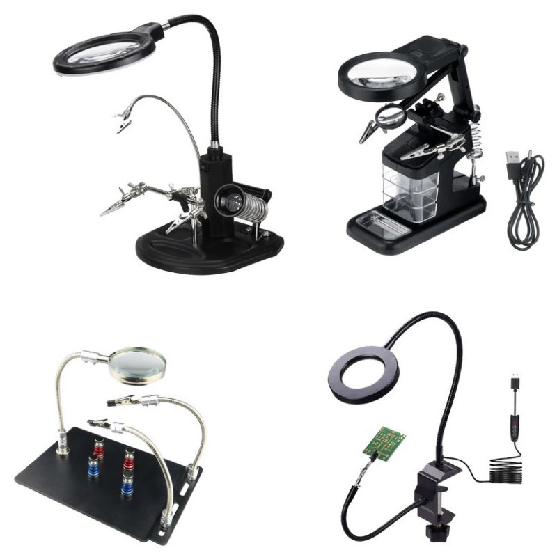 LED auxiliary lights, magnifying glass, universal tubing
