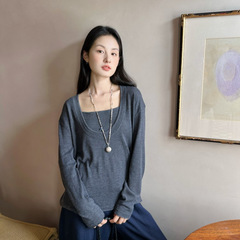 DIGM | 2025秋季极简慵懒吊带背心U领针织衫羊毛毛衣套装女A0M010