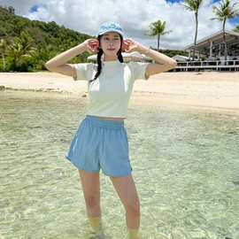 2026新款分体泳衣女短袖冲浪潜水服贴身显瘦水母衣浮潜服温泉泳装