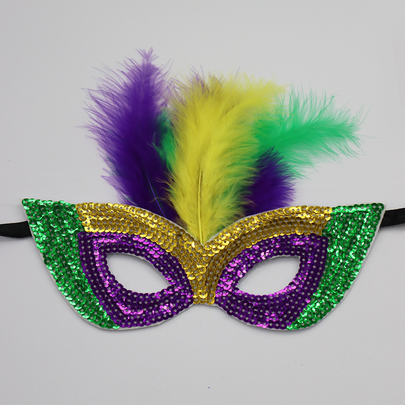 Carnaval europeo y americano Mardi Gras máscaras doradas morada-verde - sequela máscaras de fiesta bar transfronterizas