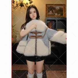 女童冬装仿皮皮草外套秋冬新款2025洋气中大童加绒加厚公主风上衣