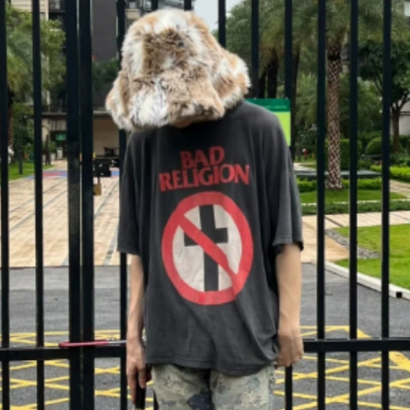 Нишевая американская винтажная панк-рок группа, потертая тяжелая летняя повседневная свободная футболка с короткими рукавами для мужчин и женщин