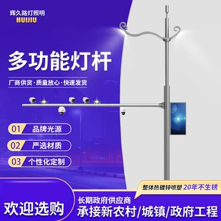 多功能灯杆交通信号灯指示牌监控抓拍杆led灯照明路灯光控室外