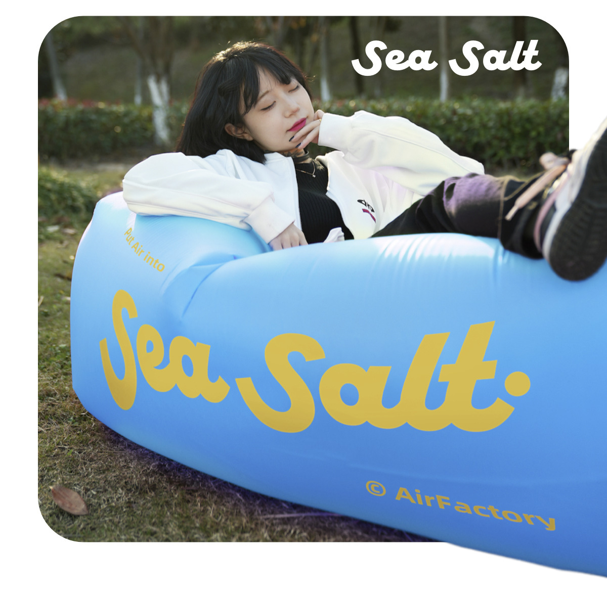 Festival de música al aire libre sofá infláble cama de aire conveniente picnic camping relajación almuerzo cojín perezoso