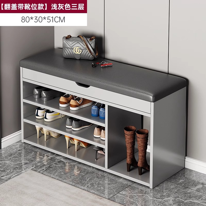 Porta de zapatos multicapa en la puerta del hogar, taburetes de cambio de zapatos nuevos tipos de escaleras interiores atractivos, cabinet de zapatos de lujo.