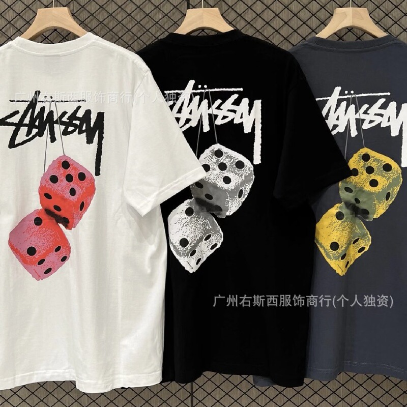 Foreign Trade Quality 2025 New Stussy Short-Sleeved T-Shirt 270g Heavy High Quality Men and Women