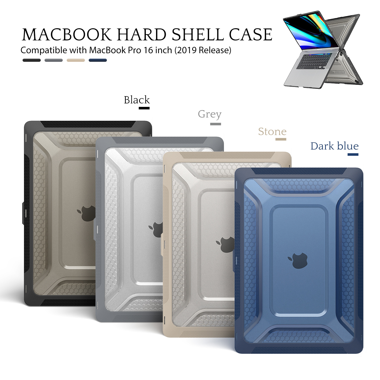 适用苹果笔记本MacBook Air13保护套Pro16散热PC支架防摔磨砂壳14-阿里巴巴