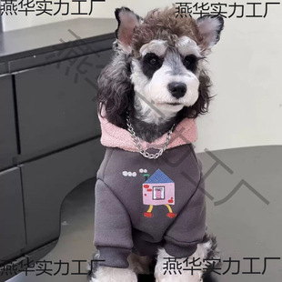 Winter fleece-lined Dog Warm Clothes Medium-sized Dog Small Dog Bichon Velvet Hooded Sweater Schenari Pet Clothes
