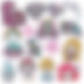 厂家现货平绣布贴贝壳公主五角星砖石卡通图贴布可烫可缝刺绣布贴