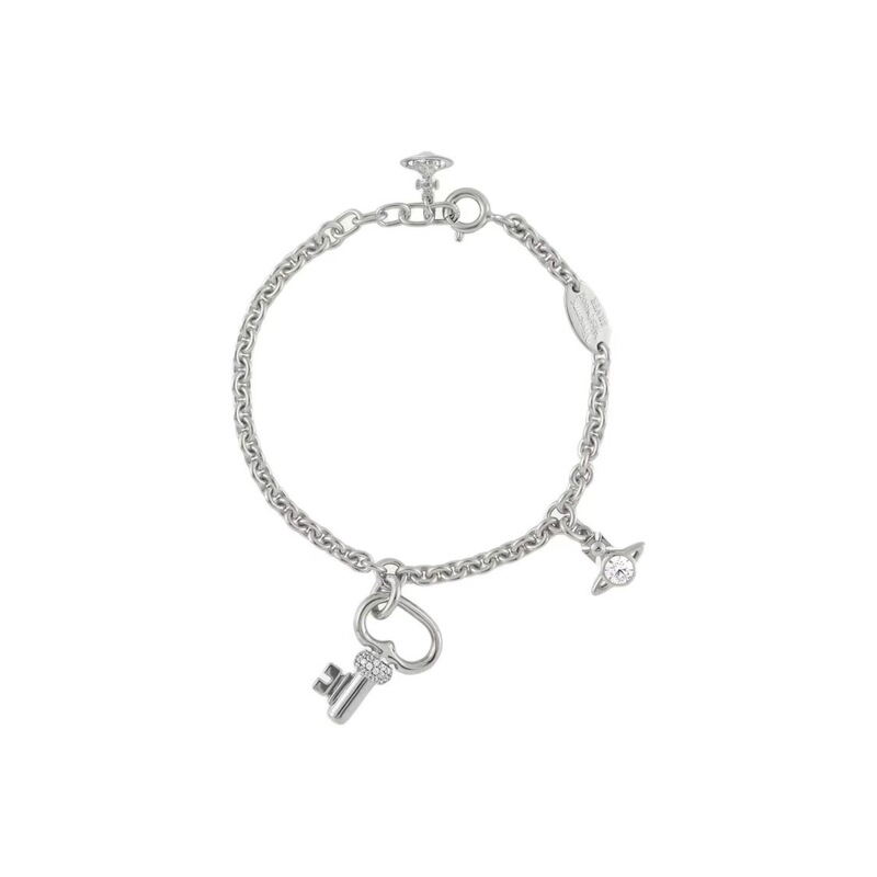 Queen Mother Vivienne's New Saturn Key Diamond-Encrusted Bracelet for Women, High-End Punk Style, Unique and Trendy on Instagram