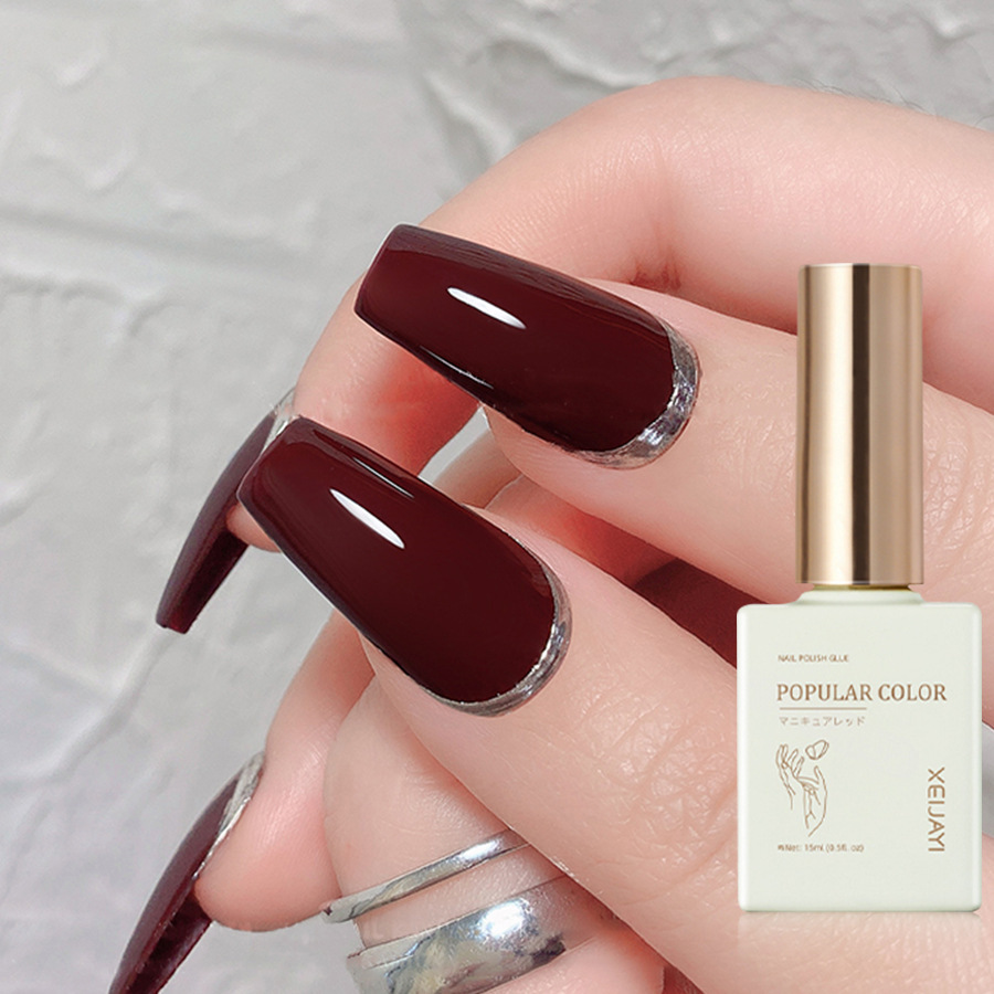 2023 new white wine red nail polish glue nail polish nail polish for shop opening long-lasting firm Nail Polish glue