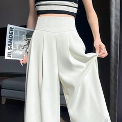 2025新型春夏の新型高腰スーツのワイドパンツの垂れ下がり感があります。