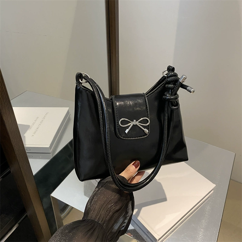 Плечевая сумка One-Shoulder, корейский стиль, маленький бант, компактная сумка под руку