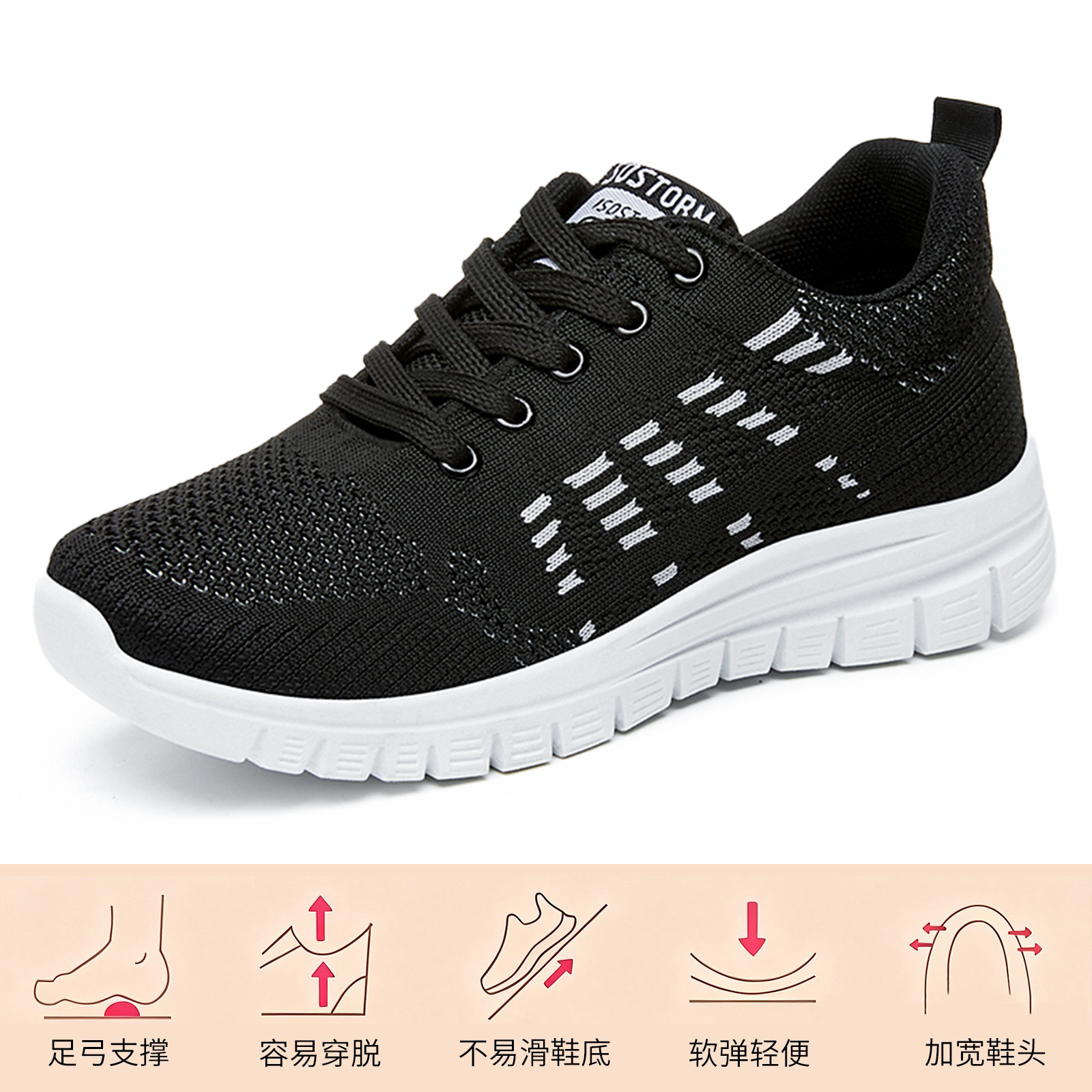 El Jin Seyuan| Zapatos de mujer zapatos de primavera de tela transpirable zapatos de suela suave zapatos casuales ligeros