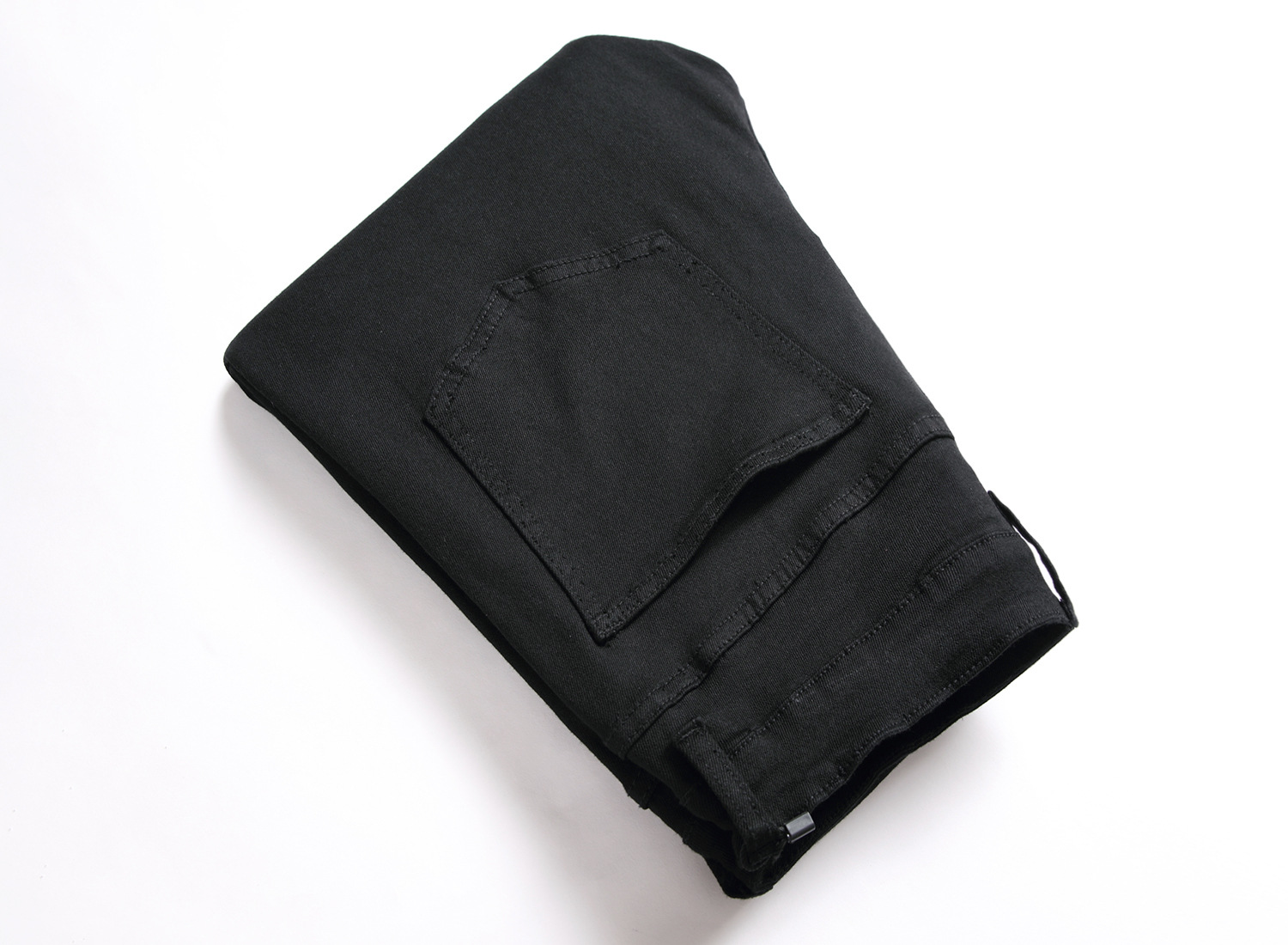 2023 Autumn New Street Style Black Men's Jeans Personality Stretch Trend Slim Fit Mid-Waist Pants Men_viptrois.com