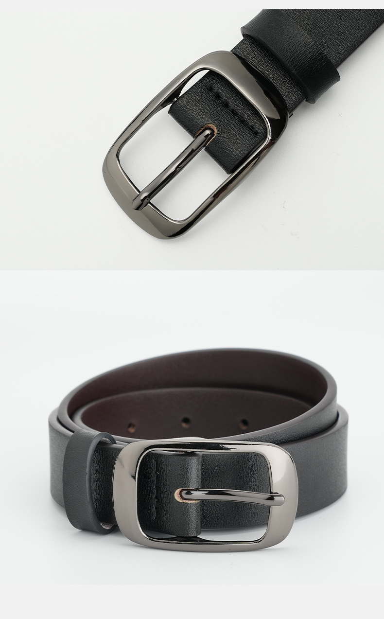 Curea din piele pentru femei, cu cataramă cu ac, nouă, vânzare fierbinte, 2024, fără strat intermediar, versatilă, curea cu cataramă japoneză, populară, din piele de vacă pură, pentru femei_voghion.com