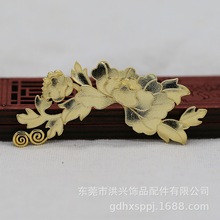 DIY滴油滴胶牡丹花真金保色77*27MM仿点翠毛胚饰品配件手工B1860