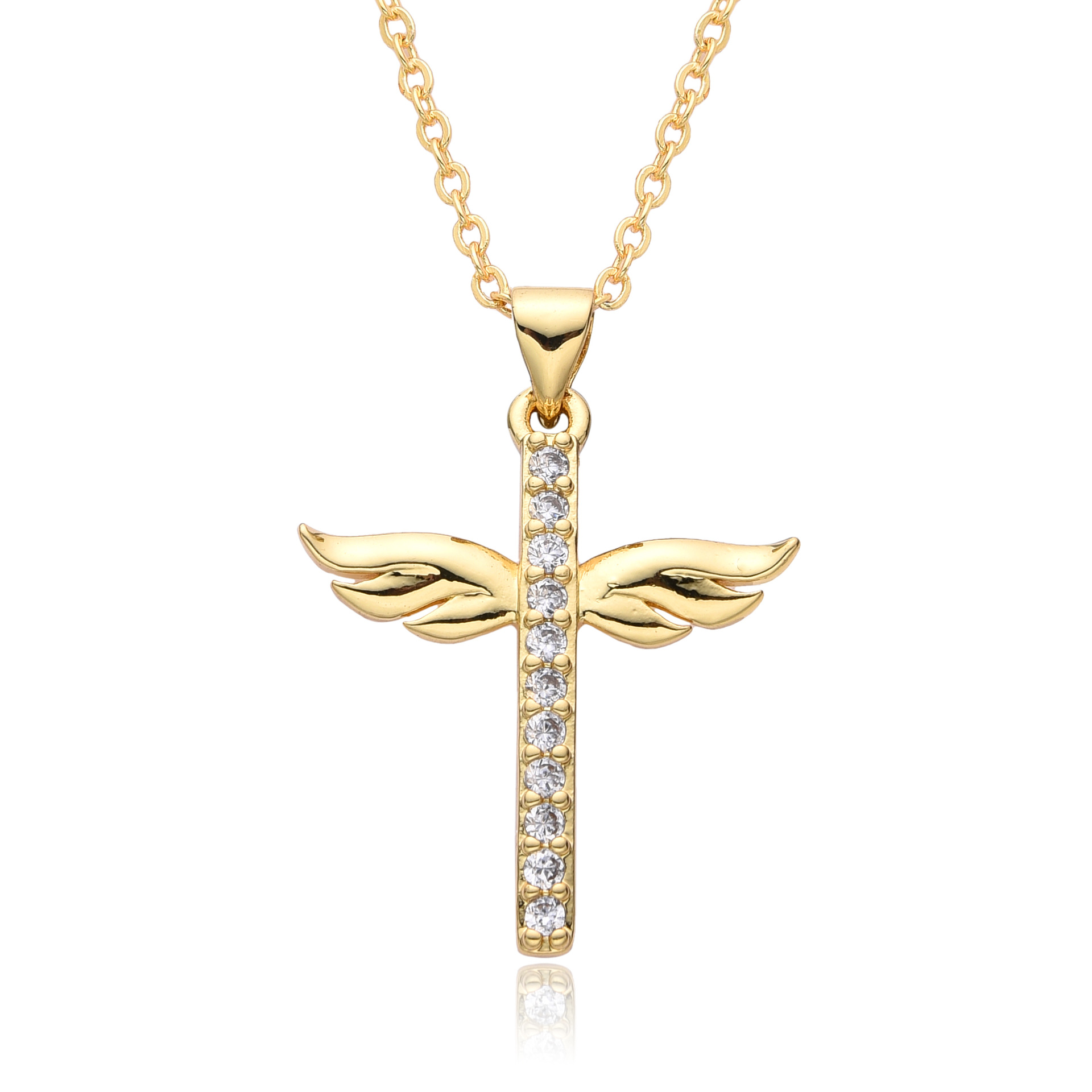 14g Weight Gold Plated Plating Material Zircon Inlay Material Pendant Necklace Classification cable chain Chain Type 1 Piece Quantity Holiday, Daily Occasion Copper Material Cross Pattern Women's Gender Hollow Out, Inlay Design Simple Style, Shiny Style Copper Gold Plated Simple Style Shiny Cross Hollow Out Inlay Zircon Pendant Necklace 6