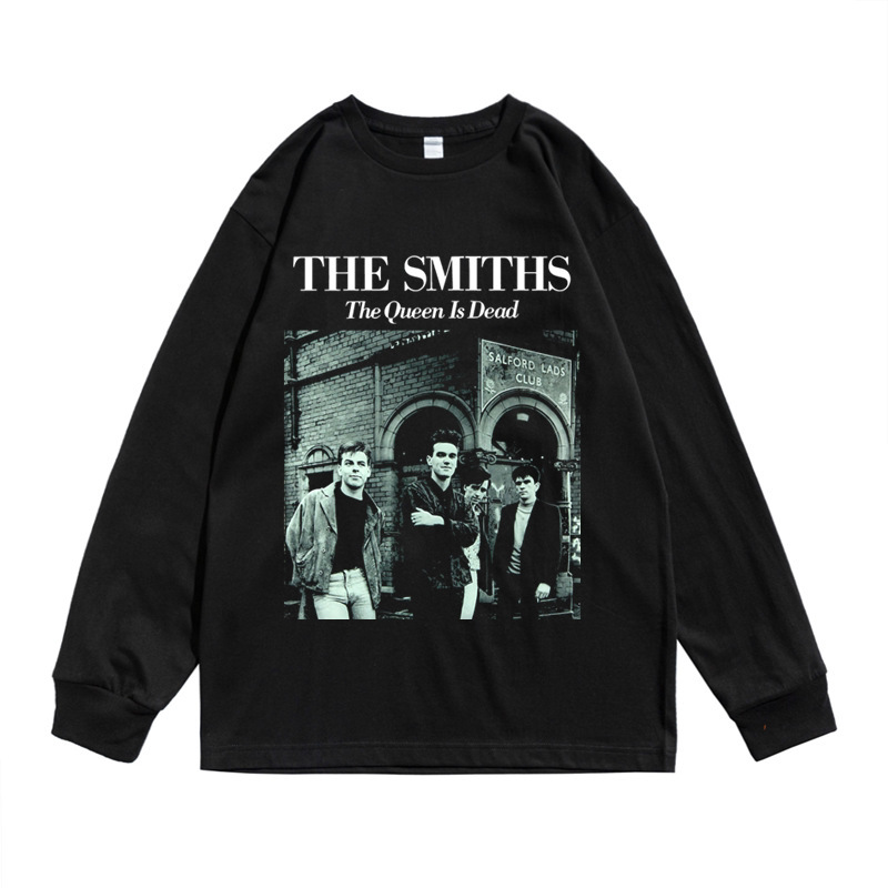 The Smiths rock band long-sleeve T-shirt, round neck, unisex, loose fit, street style The Smiths rock band long-sleeve T-shirt, round neck, unisex, loose fit, street style