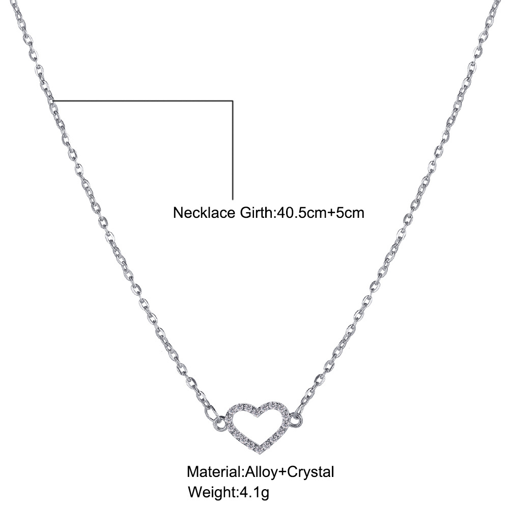 New Creative Simple Womenu0027s Jewelry Heart Pendant Diamond Necklace