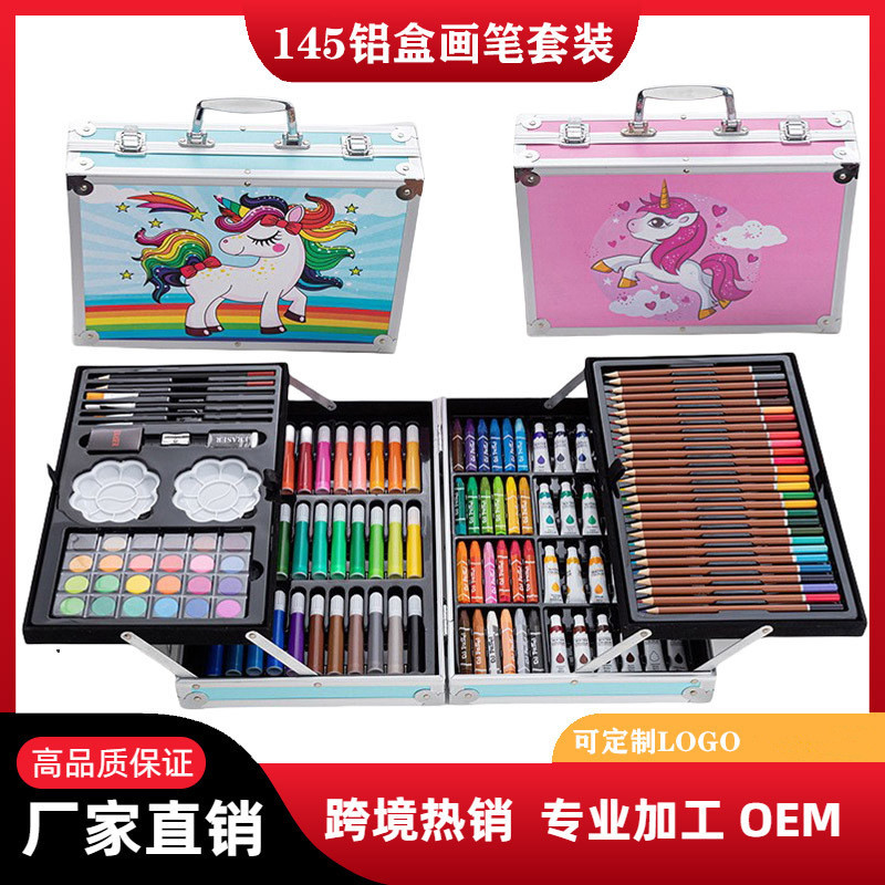 Watercolor Pen Kidsren's 145 Aluminum Box Brush Set Art Stationery Supplies Color Pen Graffiti Watercolor Pen Manufacturer Wholesale