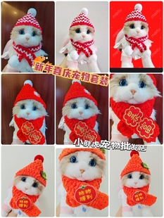 ♤ Cat New Year's Festive Hat Scarf Collar Funny Cross-Dressing Hat