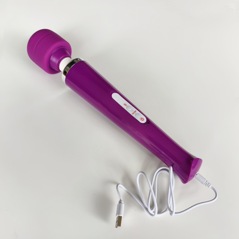 Large Plug-In AV Wand Vibrator for Women, Silicone Clitoral Massager, Orange — detail image 12