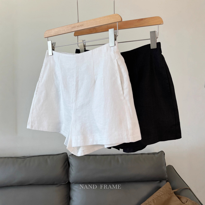 2026 Spring and Summer Must-Have 100% Linen Shorts, Simple Two-Color Versatile Shorts for Women, Five-Point Shorts, Short Mid-Length Pants for Women