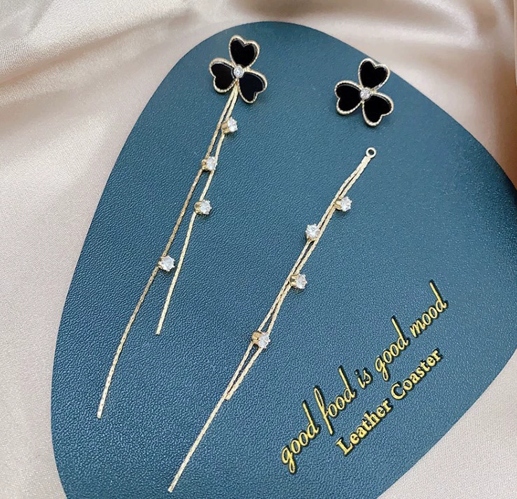 Goods, earrings, Korean style, silver 925 sample, flowered