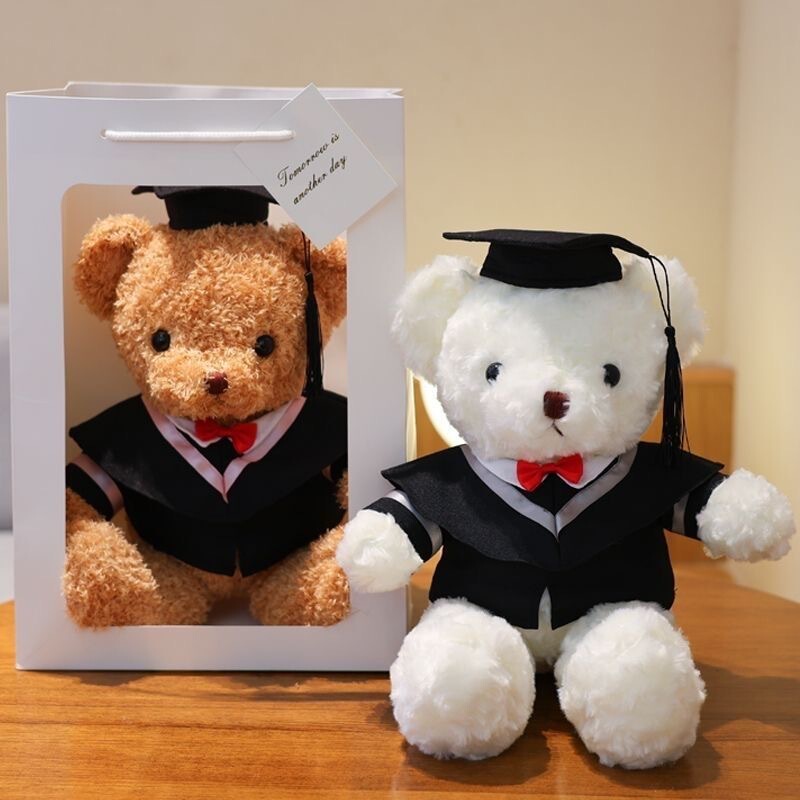 Graduation Bear Doll Doctor Bear Bachelor's Uniform Bear Doll Graduation Bear Gift for College Students with Logo Printing