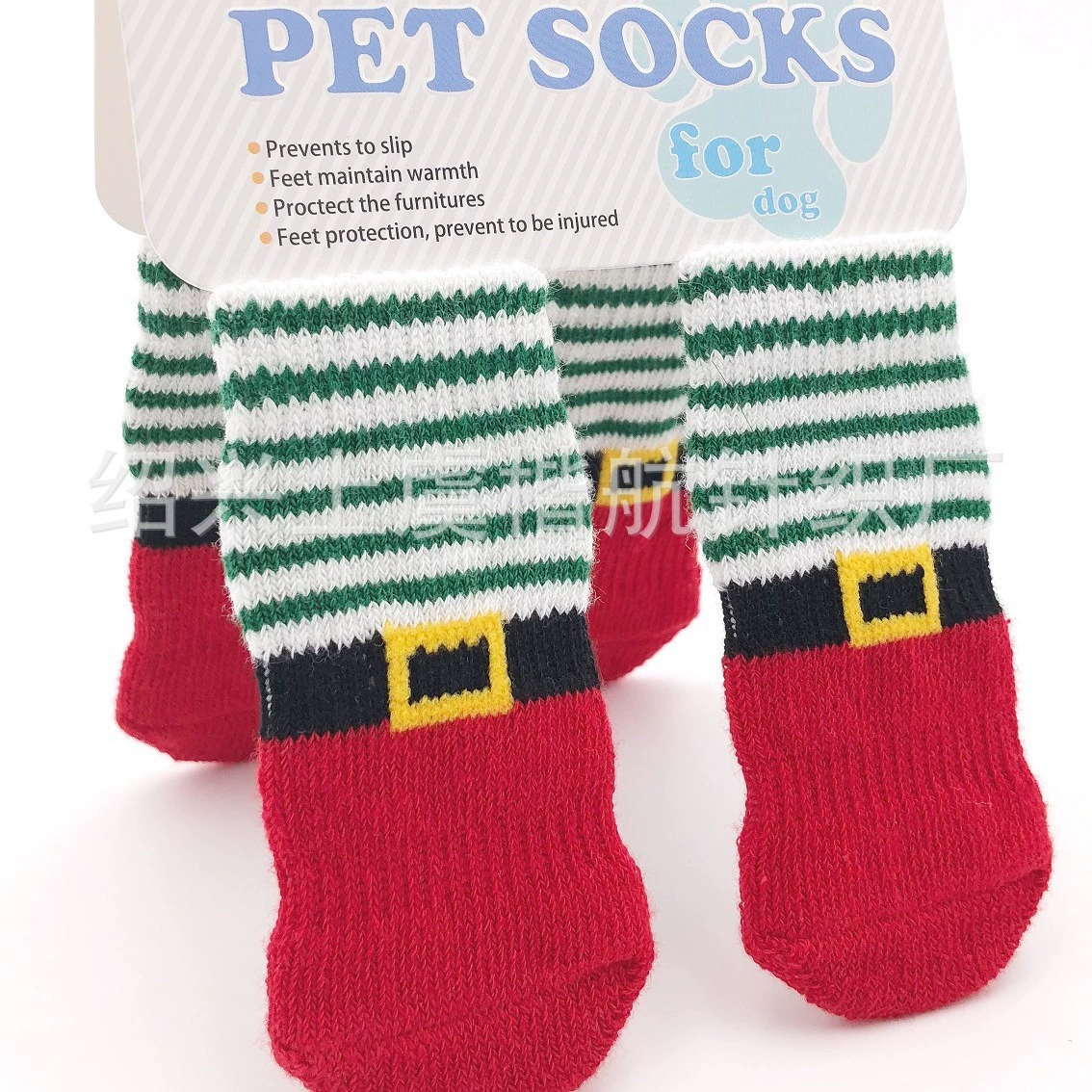 Носки для домашних животных нового поколения трехслойные эластичные носки для домашних животных Рождественская серия износостойкие Нескользящие