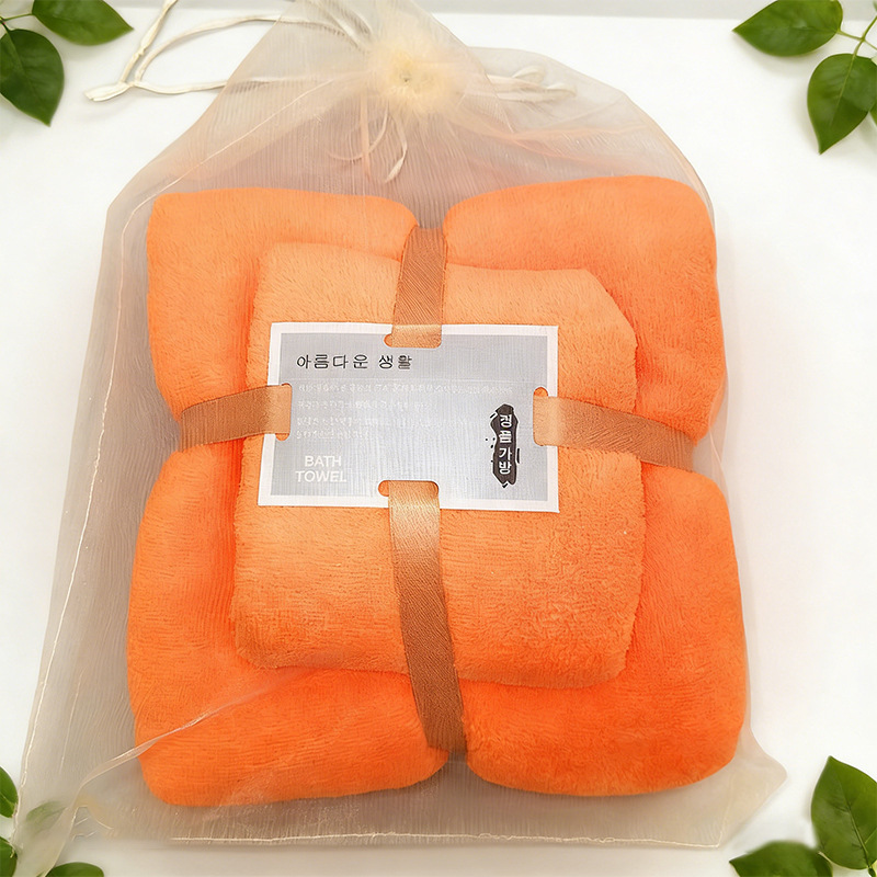 Transfronterizo TEMU etiquetado toalla de coral de alta densidad absorción de agua toalla de baño set toalla de regalo toalla de coral en stock