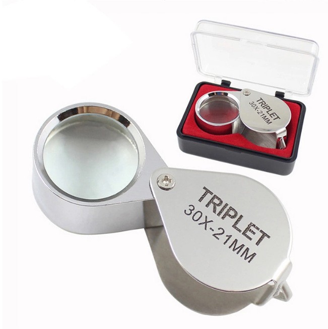 30x21mm折叠珠宝放大镜全金属玻璃镜片珠宝促销用放大镜