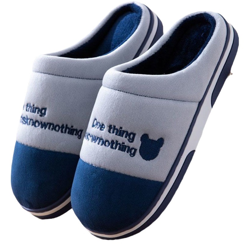 Nuevas Zapatillas de algodón para hombres de invierno de fondo grueso antideslizante interior cálido Zapatillas de casa pareja de mujeres Zapatillas de lana en casa