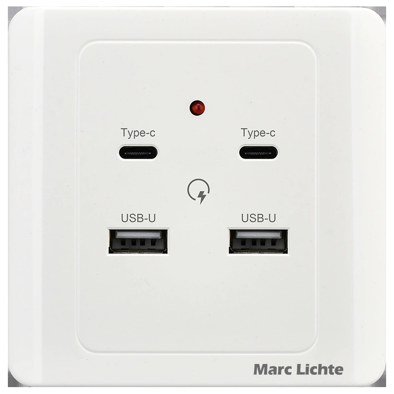 [86 умная USB розетка с двумя/четырьмя USB+TYPE-C 220В переход на 5V для стройплощадки, общежитие, дом]