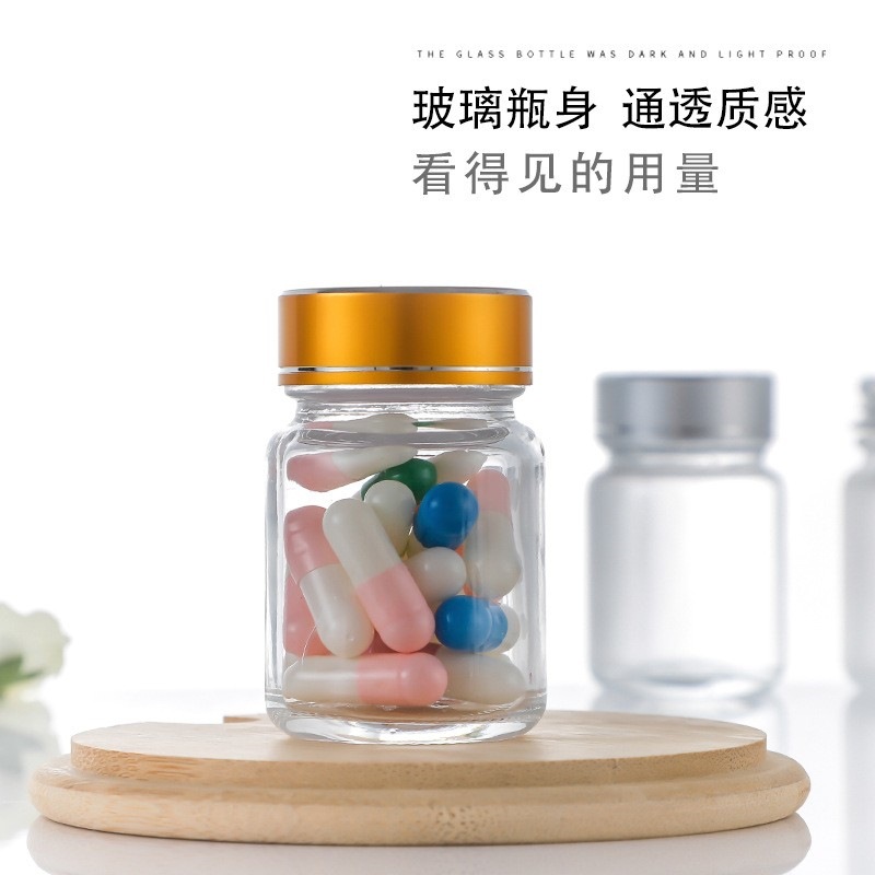 Bottle, glass powder, handheld transparent small container