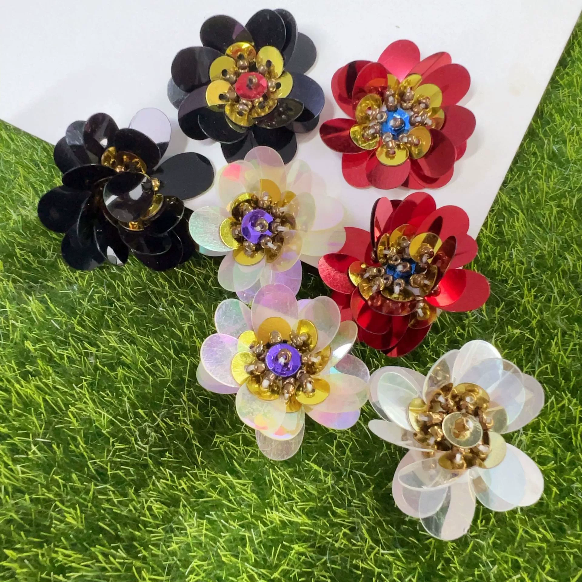 Новые наклейки ручной работы из бисера с вишневым цветом и серебряными блестками, цветочные тканевые наклейки, универсальные сумки для одежды и шапки, аксессуары для самостоятельного изготовления, аксессуары для волос