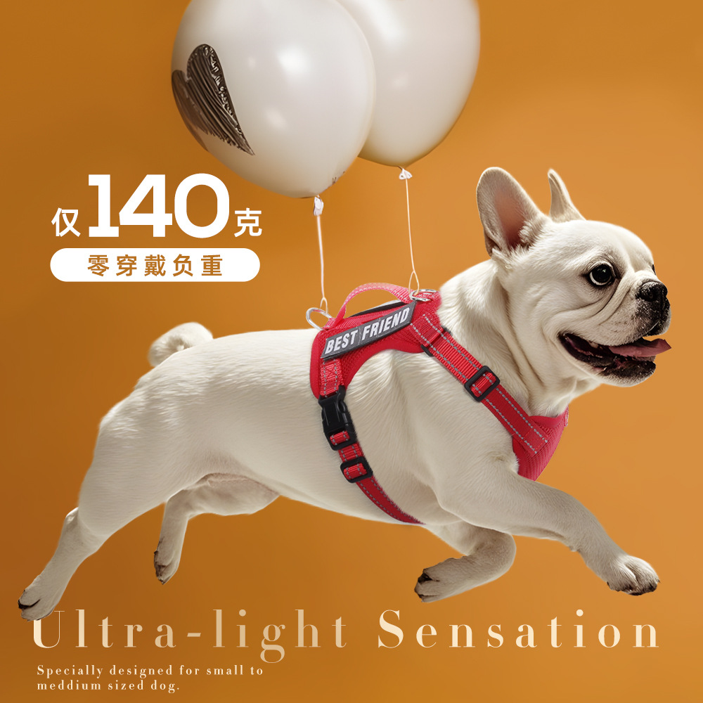 Nuevo cinturón de pecho transfronterizo para perros todo el cuerpo alrededor de la reflexión brillante se puede pegar Velcro para perros de servicio cuerda de tracción para mascotas