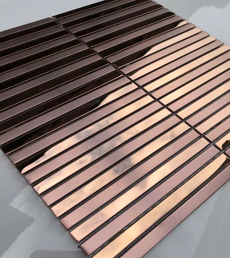 不锈钢马赛克金色细长条马赛克批发金属镜面马赛克电视背景墙瓷砖