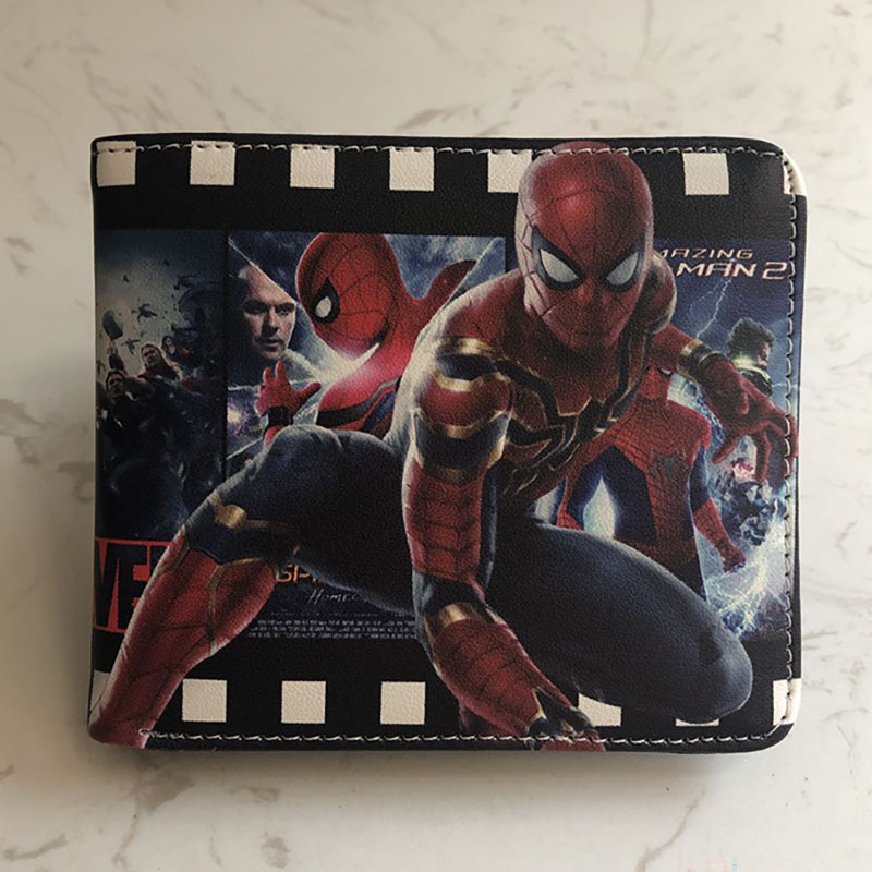 Superhéroe de dibujos animados anime periférico corto Niños estudiante masculino y femenino Cartera de dibujos animados cartera titular de la tarjeta