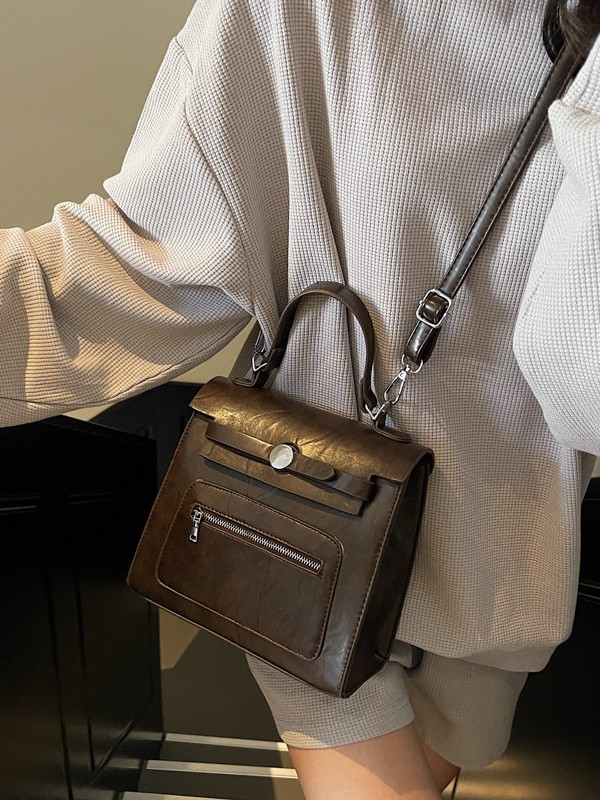 Moda transfronteriza contraste de color bolso de hombro de mano de mujer 2025 nueva moda versátil bolso de transporte