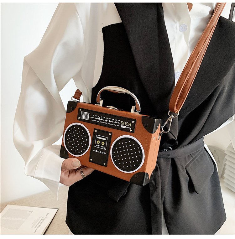 262g Weight Pu Leather Lining Material Zipper Closure Type Single Shoulder Strap Strap Type Crossbody Bag Bags Type Casual Occasion Polyester Material Camera Pattern All Seasons Season Women's Gender Streetwear Style Square Shape Light Brown, Red, Black Color Small Size Small Streetwear Zipper Crossbody Bag Creative Personality And Funny Handbag 14