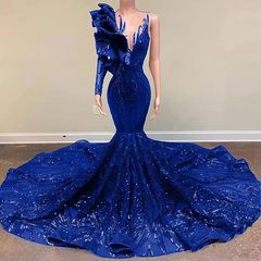 Vネックのキラキラした明るい人魚の長いプロムの肩のタキシードのパーティーのドレスの女性の舞踏会のドレスの卸売り