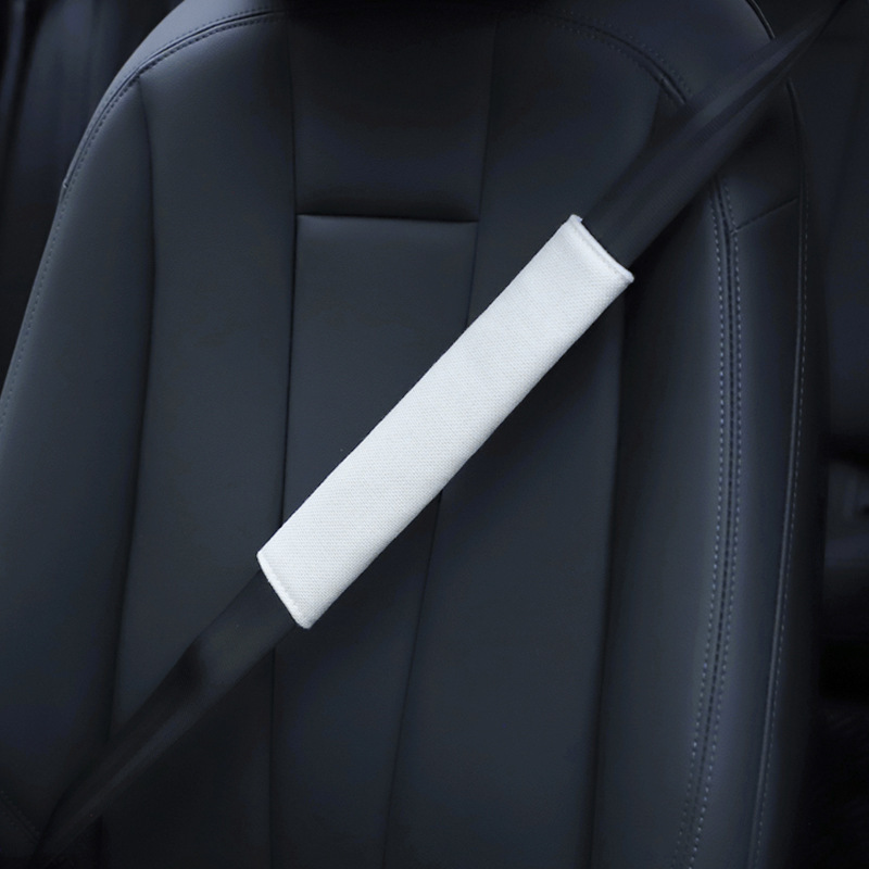 車のシートベルトショルダーカバー、高級感のある綿麻無地シートベルト保護カバー、車内ショルダープロテクター|undefined