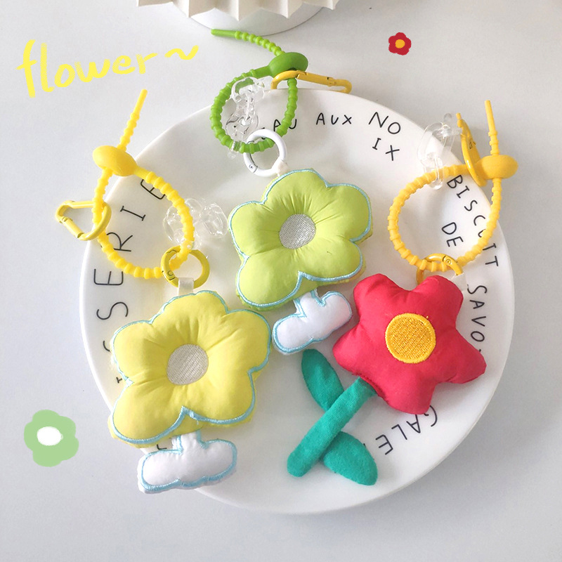 INS estilo colgante flor pequeña bolsa de dos colores adornos llavero decoración hembra accesorios de dibujos animados lindo hembra