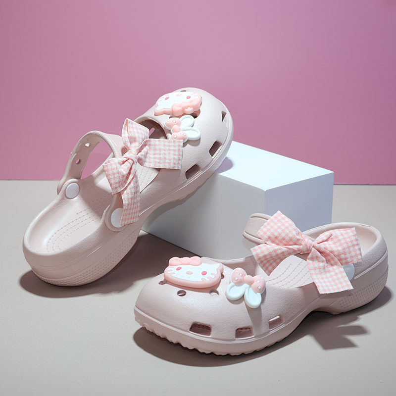 Parent-child KT cat ballet shoes, indoor and outdoor summer non-slip DIY home sandals for toddlers and girls, large children's clogs Parent-child KT cat ballet shoes, indoor and outdoor summer non-slip DIY home sandals for toddlers and girls, large children's clogs