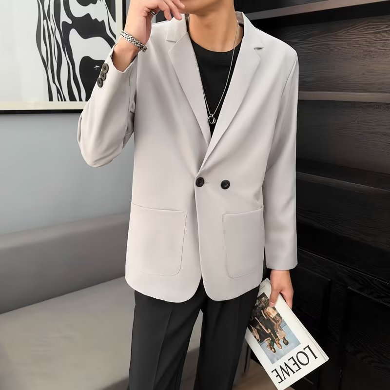 春秋商务休闲西服男小西装潮流ins单西外套痞帅宽松大码韩版修身