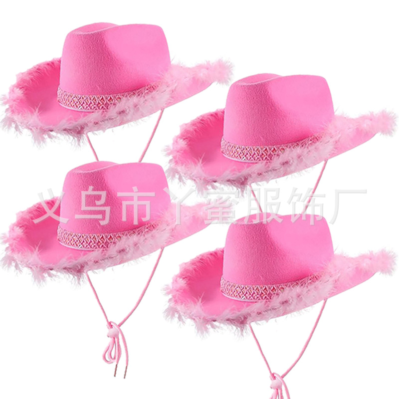 Juego de 4 piezas de borde de pelo rosa