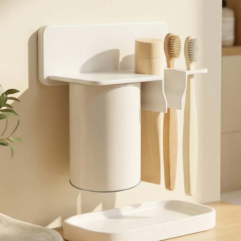 Soporte Magnético para Cepillos de Dientes y Vasos de Plástico ABS, Autoadhesivo, para Baño